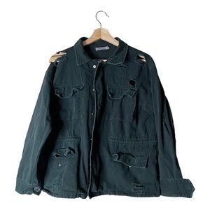 Carmar distressed deep green  twill utility jacket